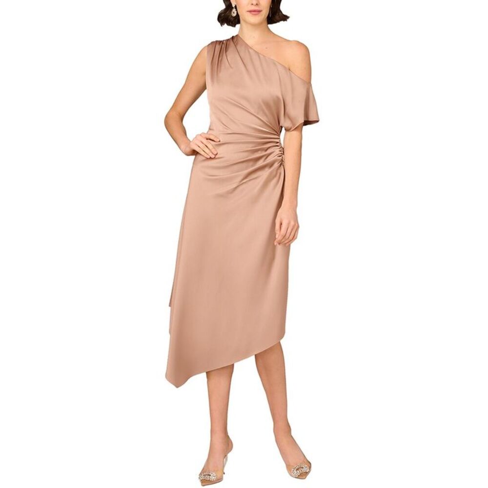 Aidan Mattox Womens Solid Midi Dress